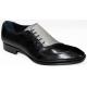 Duca Di Matiste "Viroli" Black / Grey Genuine Italian Calfskin Side Lace-Up Slip-On Shoes.